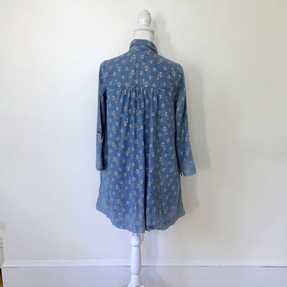 ANTHROPOLOGIE Pilcro &The Letterpress Blue Denim Long Sleeve Dress w/Pockets 2P - Picture 4 of 14